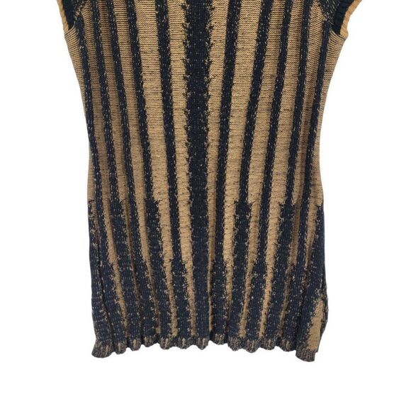 90's Chelsea & Theodore Sweater Gothic Grunge Short Flutter Tunic Brown Black M - Picture 7 of 11